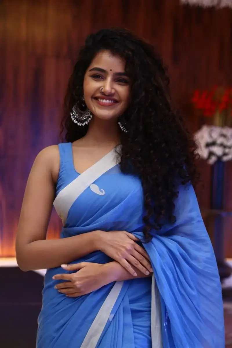 INDIAN ACTRESS ANUPAMA PARAMESWARAN IN BLUE SAREE 2